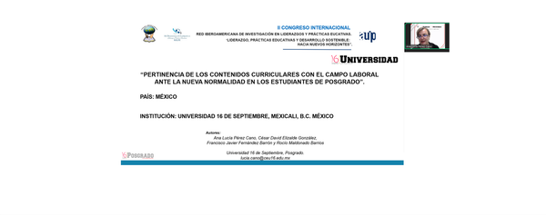 Presenta área de posgrados ponencia en Congreso Internacional de la Red Iberoamericana de Investigación en Liderazgos y Prácticas Educativas