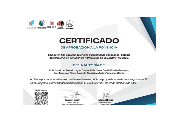 Cuerpo docente de posgrados presenta ponencia en el 5° Congreso Internacional E. Couture